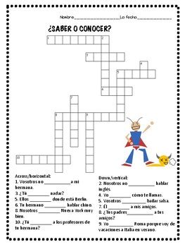 Crucigramas De Verbos Spanish Verbs Crossword Puzzles By La Clase