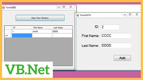 Vb Net How To Add A Row To Datagridview From Another Form In Vb Net