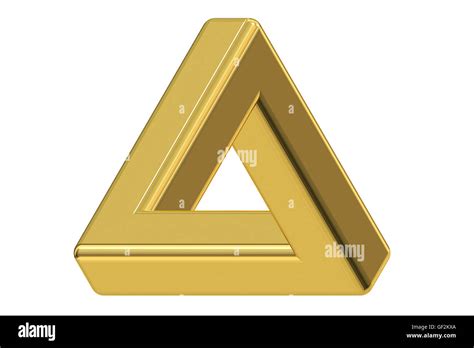 Impossible Triangle Optical Illusion 3d Rendering Isolated On White