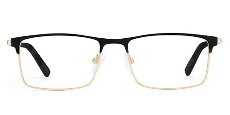 spectrum rectangle black eyeglasses for men lensmart online