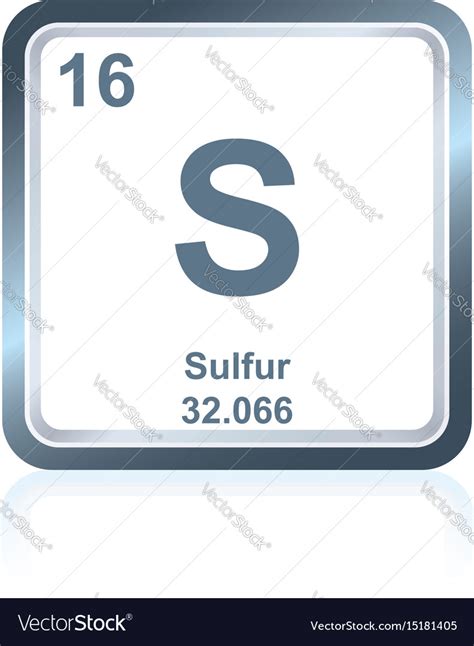 Chemical Element Sulfur From The Periodic Table Vector Image