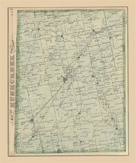 1875 Map Of Rush Creek Township Logan County Ohio Etsy