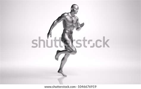 3d rendering running male body illustration stock illustration 1046676919