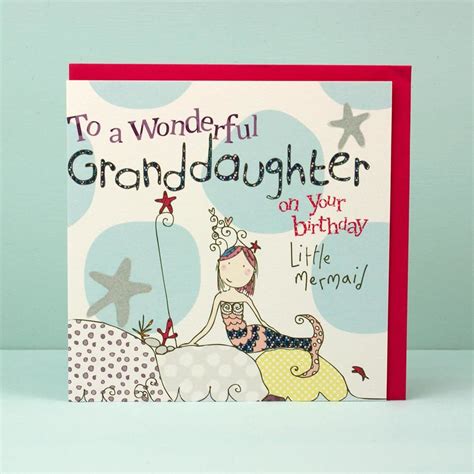 Granddaughter Mermaid Birthday Card Karenza Paperie