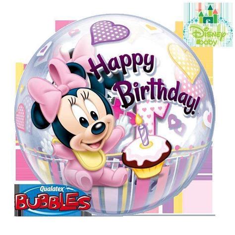 Ballon Bubble Minnie Mouse 1er Anniversaire 56 Cm 22 Qualatex