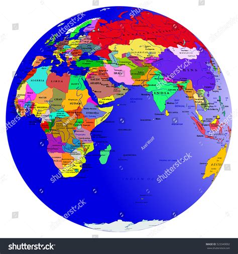 World Map Countries Globe Planet Earth Stock Vector 523349092