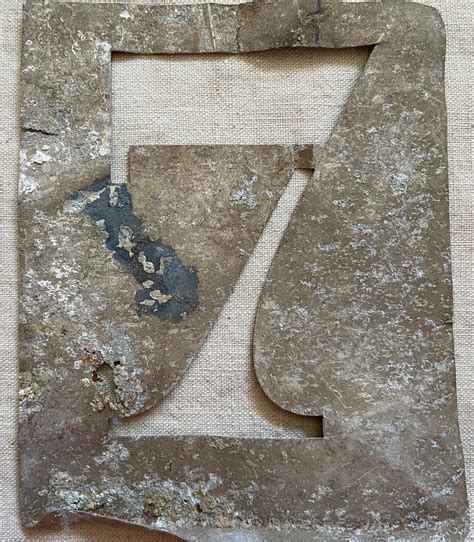 Galvanized Metal Number Stencil From Paris 7 Large Etsy
