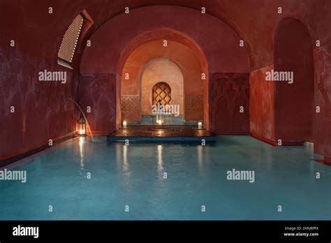 Turkish Baths With Vaporous Blue Salt Water Oil Lamps And Water Jets