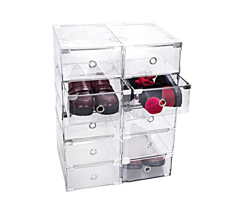 Periea Clear Plastic Shoe Storage Drawers Zoe Pack Of 10 For Womens Shoes Periea Organisers