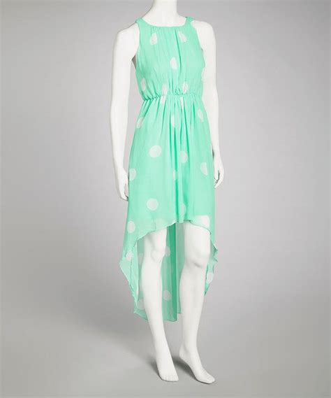 Take A Look At This Double Eight Mint Polka Dot Hi Low Dress On Zulily