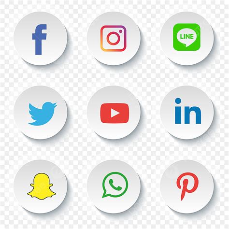 Set Social Media Vector Art Png Social Media Icons Set Logo Vector