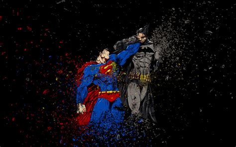 Download Wallpapers Superman Batman 4k Battle Superheroes Dc Comic