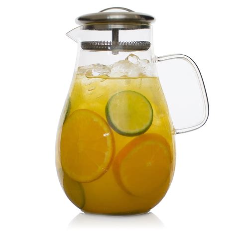 Wholesale High Borosilicate Glass Water Jug With Stainless Steel Lid And Handle In Chinese