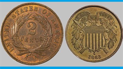 Detroit Mall Two 1864 And 1865 Shield 2¢ Cents