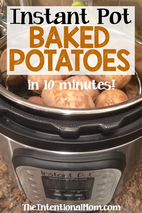These baked potatoes are crispy on the outside, soft and fluffy on the inside, and so delicious. Instant Pot Baked Potatoes In 10 Minutes!