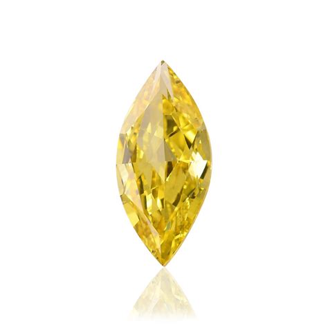 052 Carat Fancy Vivid Yellow Diamond Marquise Shape Vs2 Clarity