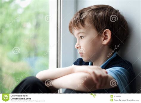 323 free images of sad boy. Sad Boy Sitting On Window Royalty Free Stock Image - Image ...