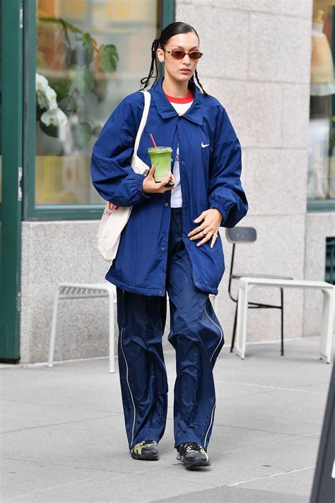 Bella Hadid Wears A Nike Jacket Nyc 10122021 Celebmafia