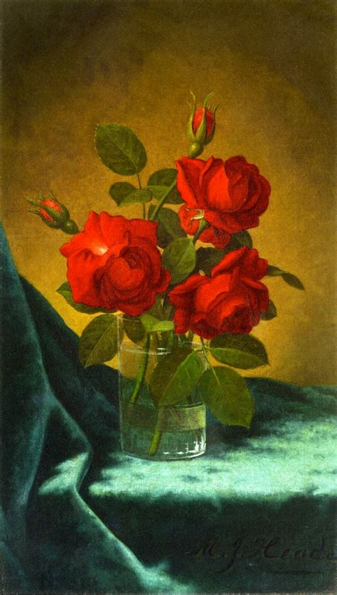 Still Life With Red Roses Painting Martin Johnson Heade Oil Paintings
