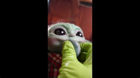 Baby Yoda Eats A Blue Macaron Cookie The Mandalorian Star Wars Youtube