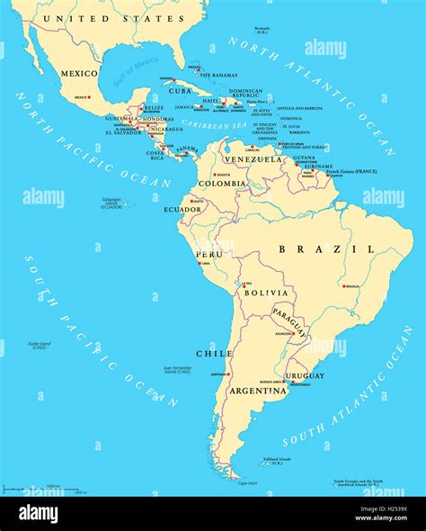 Mapa Político De América Latina Con Las Capitales Las Fronteras