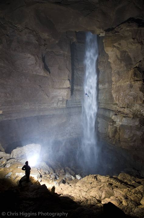 247 Massive Waterfall In A Tennessee Cave The People Are
