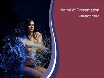 Naked Woman In Water Sprays PowerPoint Template Backgrounds Google Slides ID