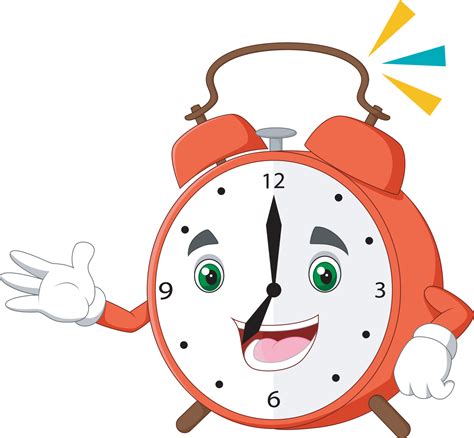 Funny Happy Cartoon Alarm Clock 8076228 Vector Art At Vecteezy