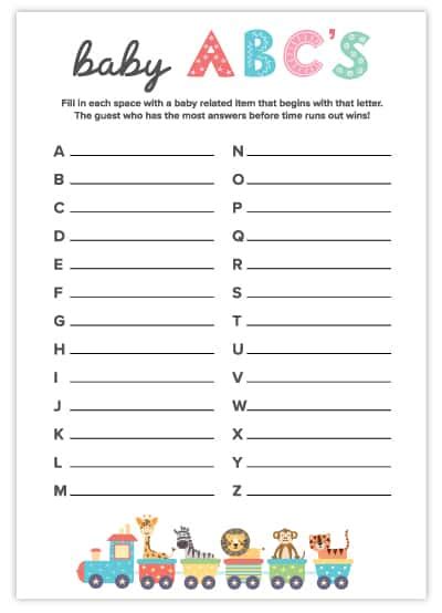 Free Printable Baby Shower Games Volume 2 New Designs