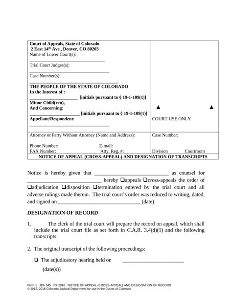 Notice Appeal Form Fill Out Sign Online DocHub