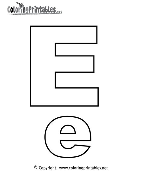Alphabet Letter E Coloring Page A Free English Coloring Printable