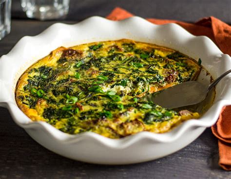 Paleo Bacon Spinach Quiche With Sweet Potato Crust