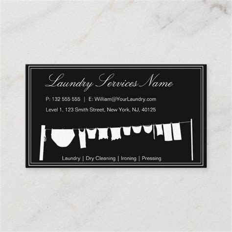 Elegant Black And White Laundry Business Card Zazzle Laundry Business