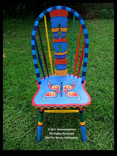 Whimsical painted furniture, Whimsical furniture, Painted chairs