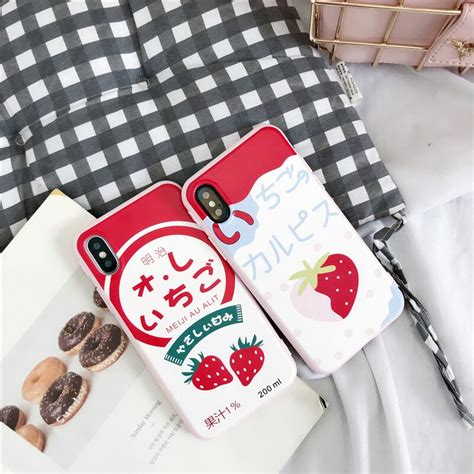 New Cute Strawberry Phone Case Soft Silicone Lovely Girl Cover For