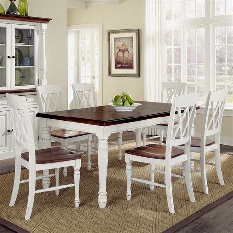 Match your dining chairs and table to the shade of your kitchen. Home Styles Monarch 7 Piece Dining Table Set with 6 Double ...