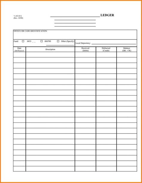 Blank Accounting Ledger Ledger Review Free Printable Accounting