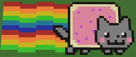 Nyan Cat Pixel Art Minecraft Project