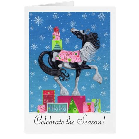 Gypsy Vanner Whimsical Christmas Card Zazzle