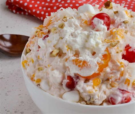 Ambrosia Salad With Cool Whip And Sour Cream Ambrosia Fruit Salad