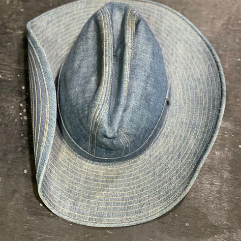 Denim Cowboy Hat Etsy