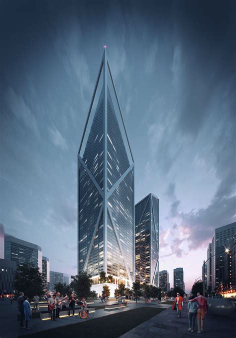Exterior 3d Rendering For A Skyscraper By Archicgi On Behance
