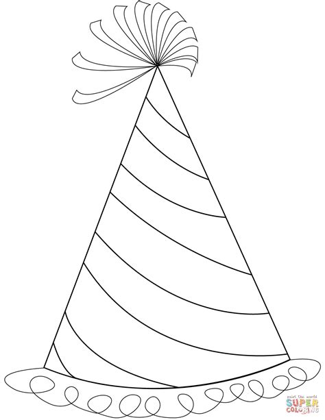 Happy Birthday Party Hat Coloring Page Free Printable Coloring Pages