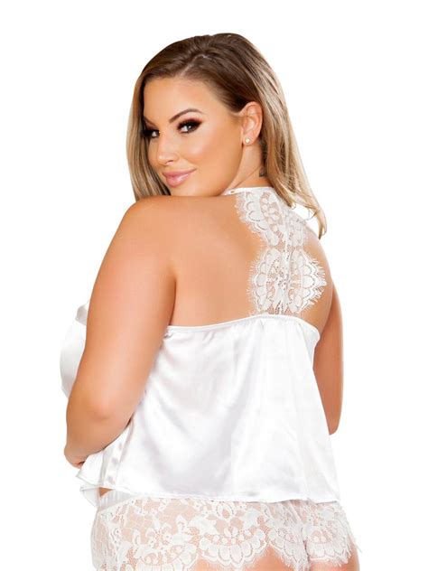 With wrap robes, dusters and kimonos in a number of patterns and fabrics you can match your robe to your pjs for perfectly coordinated sleep style. Women Plus Size Satin and Eyelash Lace Top and Boyshort ...