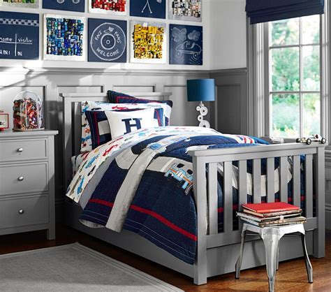 Wood beds and their accompanying furniture are sturdy what color bedroom furniture for a girl's room/boy's room? Elliott Bed | Pottery Barn Kids CA