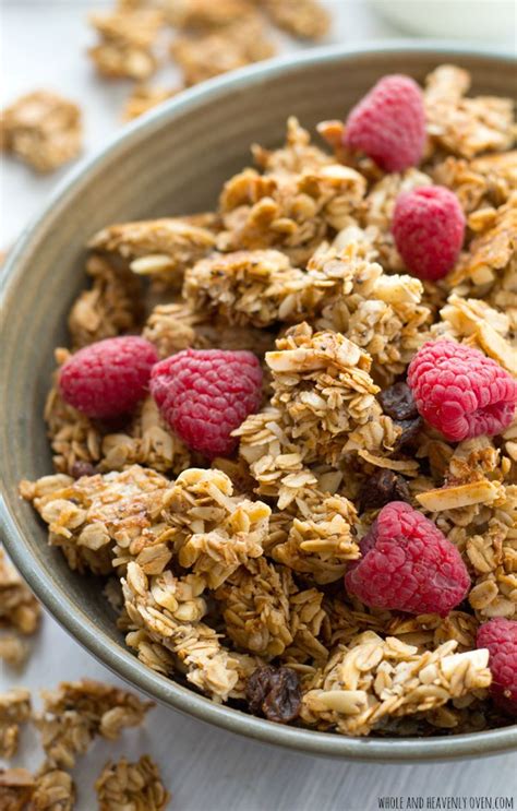 I changed the mix ins with some other nuts and dried fruits. Large-Cluster Almond Granola | Recipe | Food, Food recipes ...