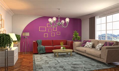 Lilac Analogous Color Scheme Living Room 