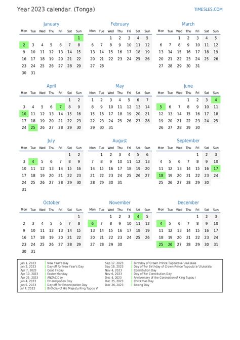 2023 Calendar With Holidays New Zealand Time And Date Calendar 2023