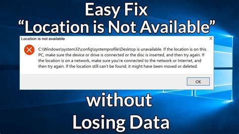 Fix Error Location Is Not Available Cwindowssystem32config