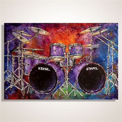 Drum Kit Drum Set Painting Music Art Music Studio Decor Original